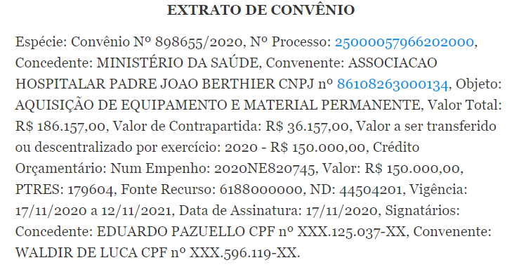 CONVÊNIO 898655/2020