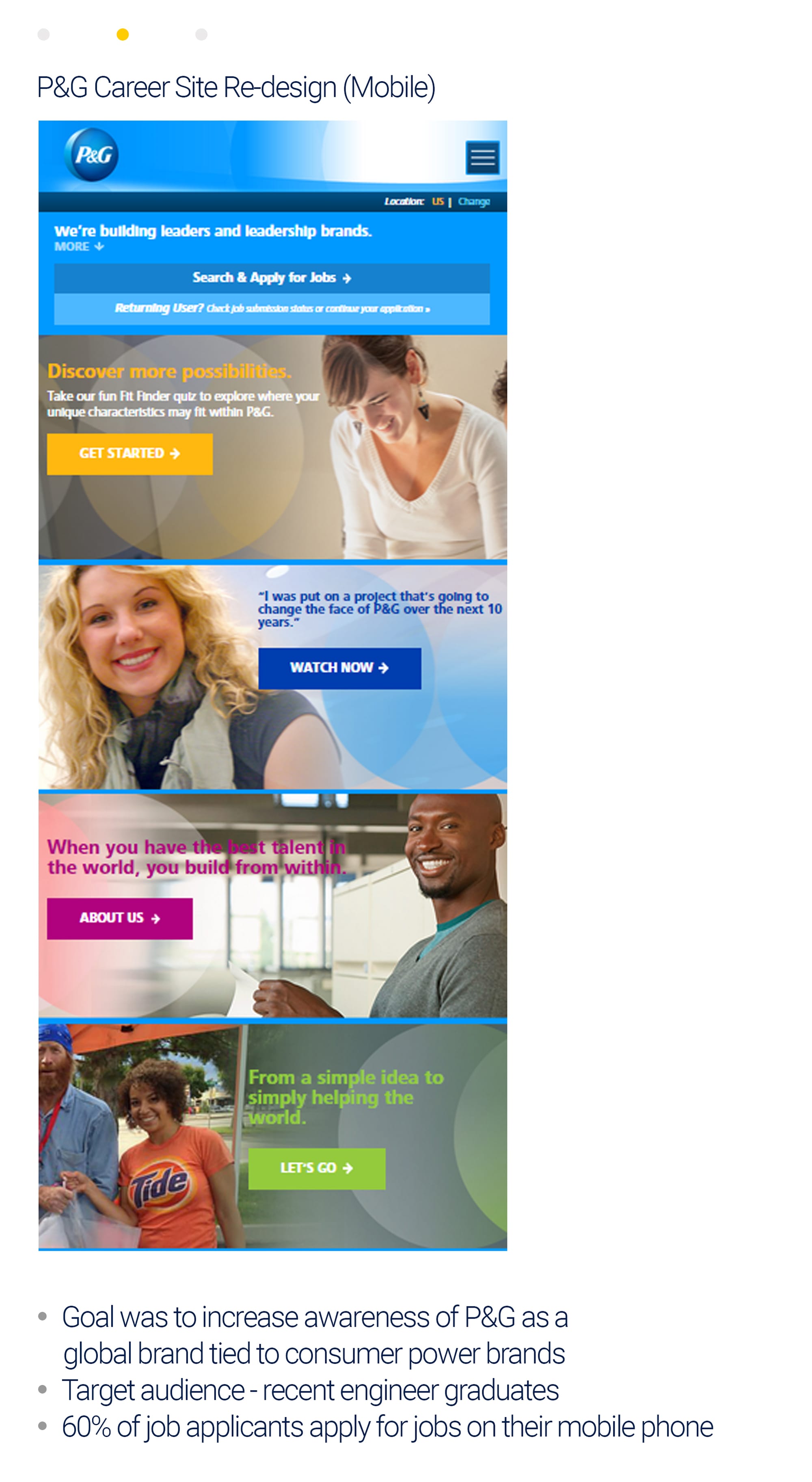 P&G Career Site using Radancy SaaS 