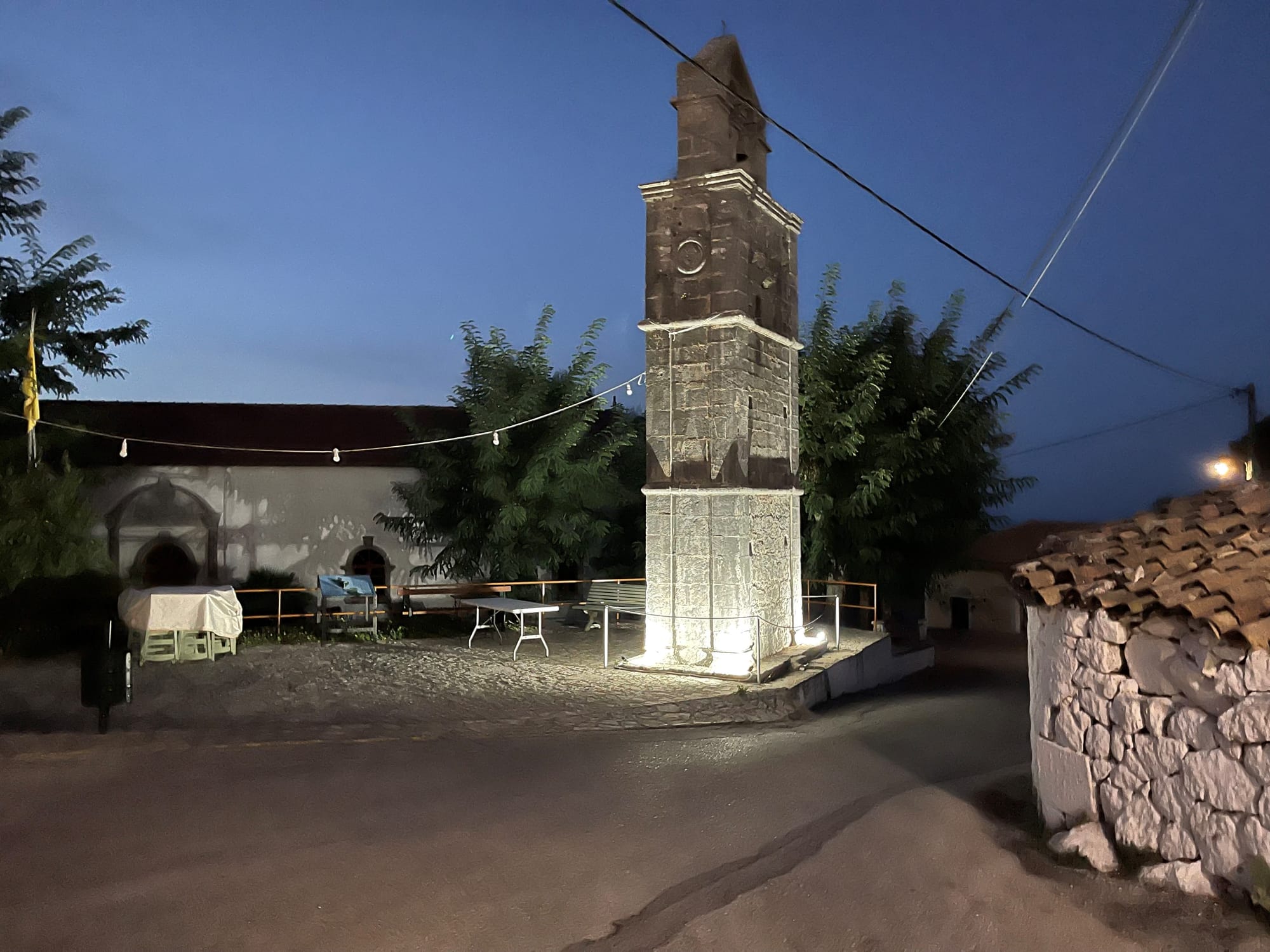 Anogi square with Venetian bell tower