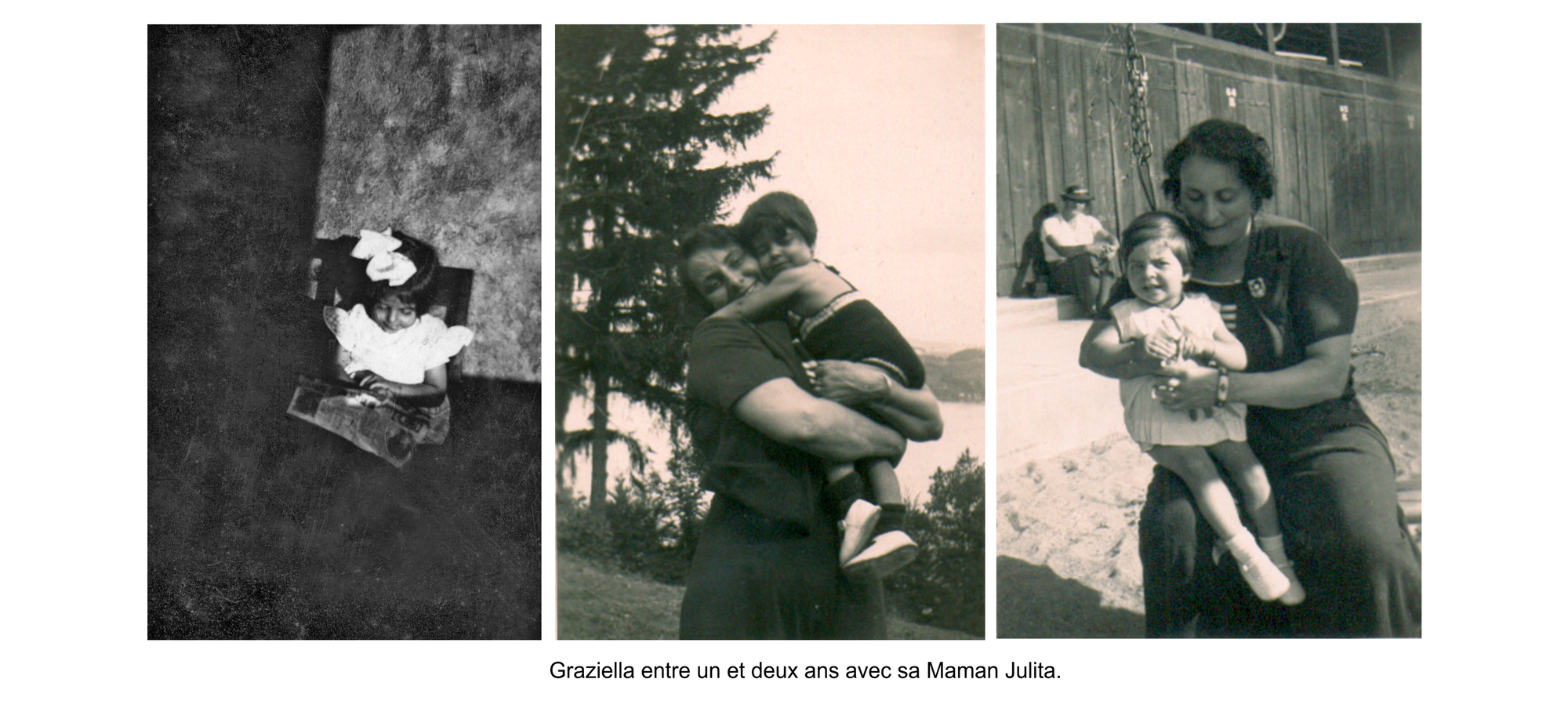 Graziella avec sa grande sœur, sa Maman et son Papa.