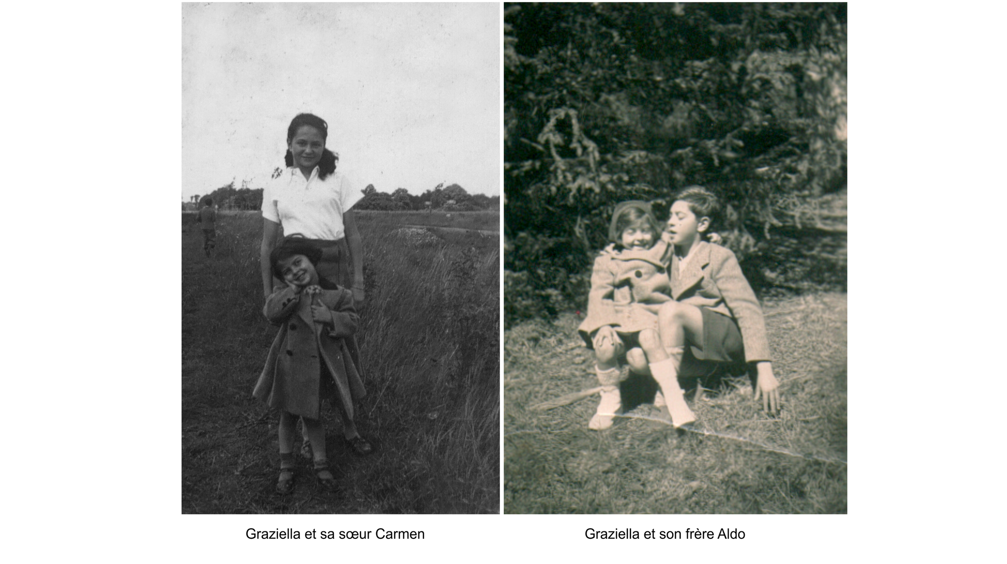 Graziella avec son frère Aldo et sa sœur Carmen.