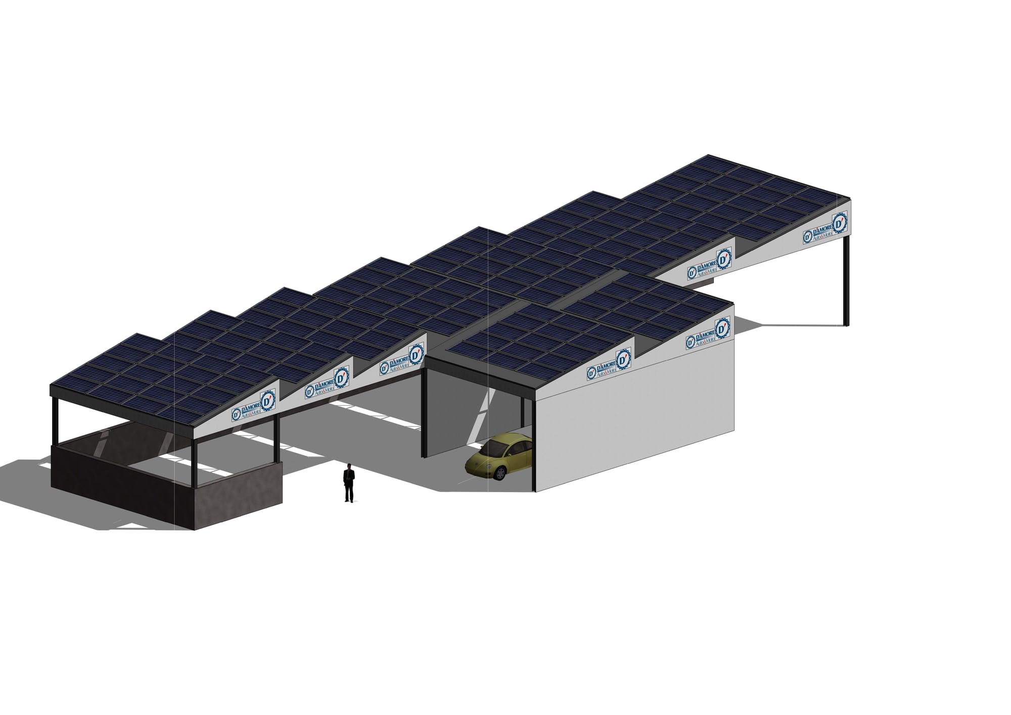 Struttura in carpenteria metallica e impianto fotovoltaico integrato da 44,55 kW - Permesso di Costruire - Fragagnano (TA)