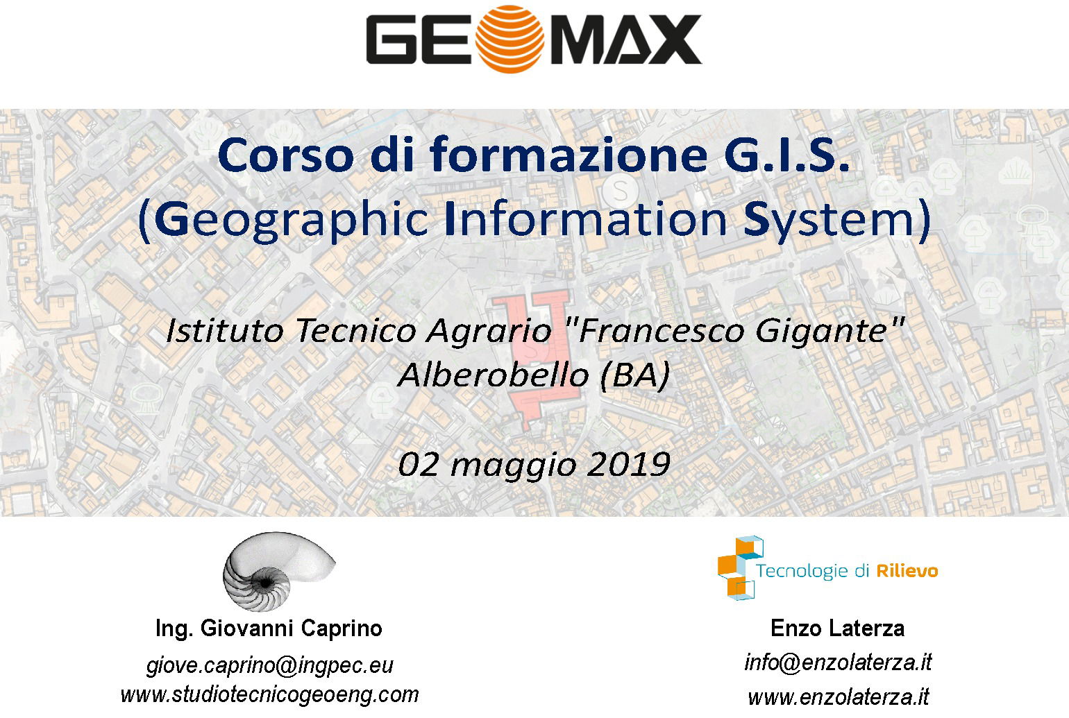 Corso di formazione sul G.I.S. per studenti dell'Istituto Tecnico Agrario "Francesco Gigante"Alberobello (BA)