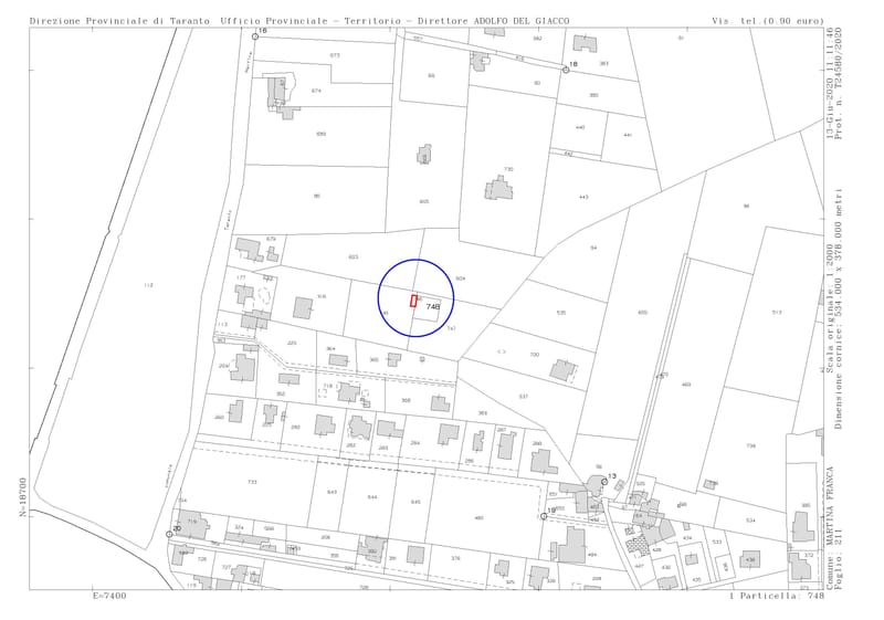 Frazionamento, Mappale (PREGEO e DOCFA) e Certificato di Destinazione Urbanistica per installazione di una Antenna Ripetitore WIND/TRE nel Comune di Martina Franca (TA) - Deamultiservice S.r.l.