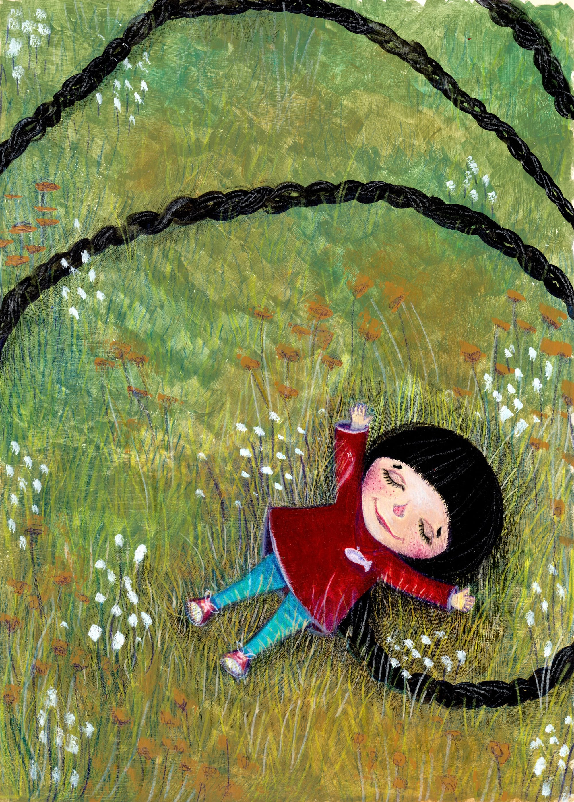 Ilustraciones del texto de Elsa Bornemann