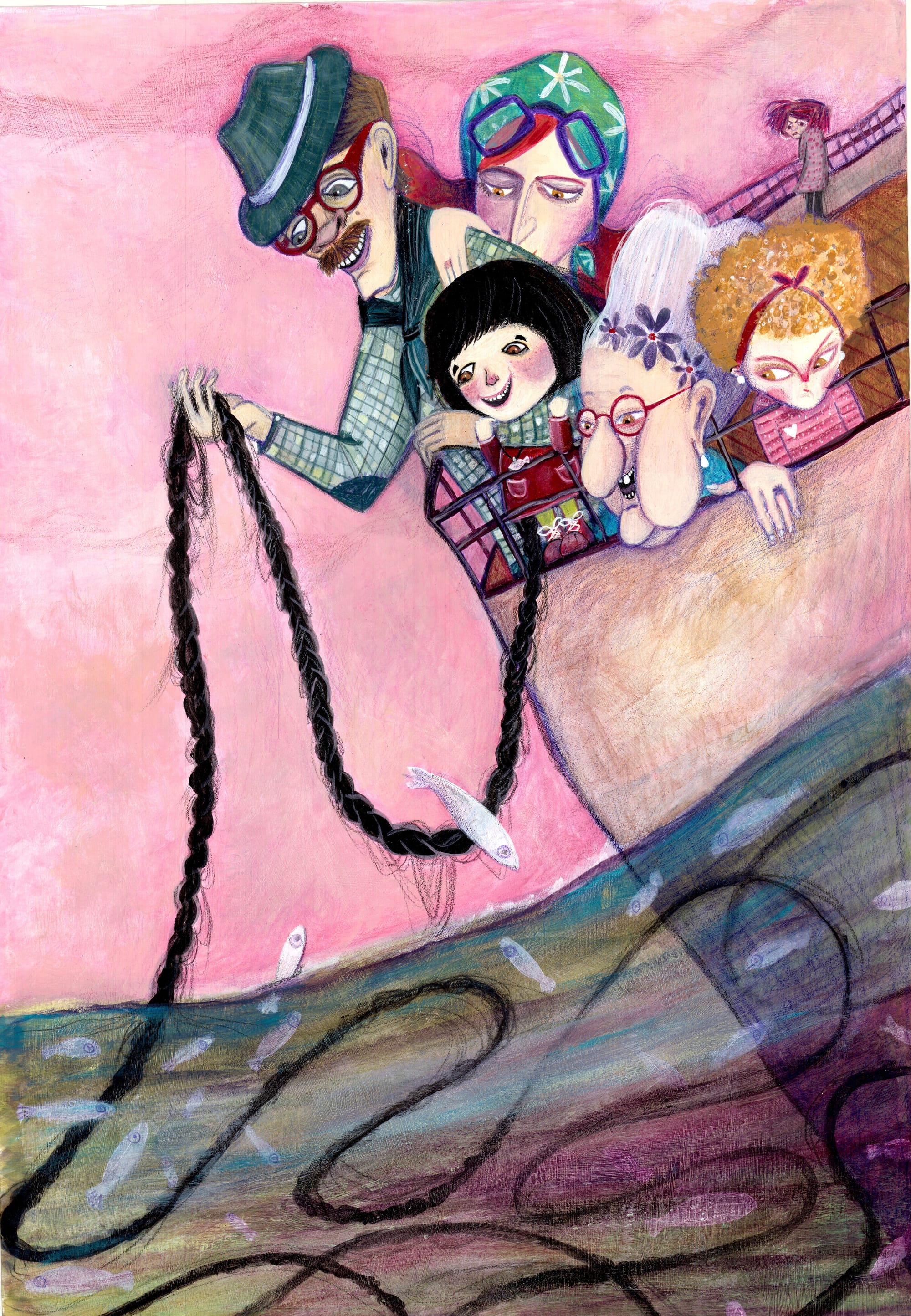 Ilustraciones del texto de Elsa Bornemann