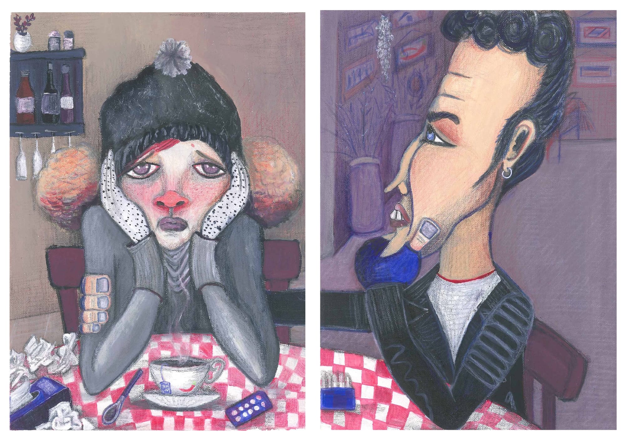 Acrílicos y polychromos