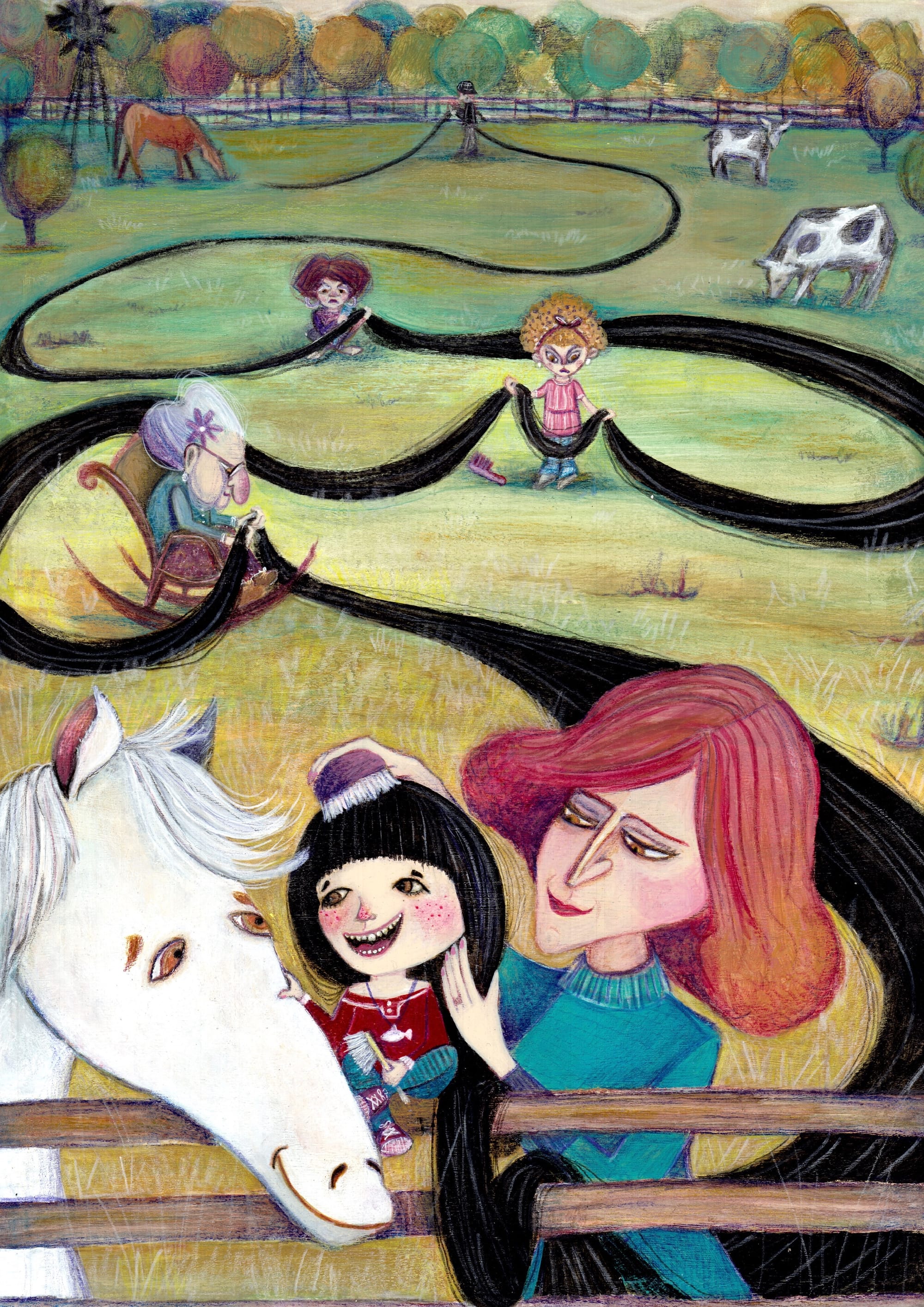 Ilustraciones del texto de Elsa Bornemann