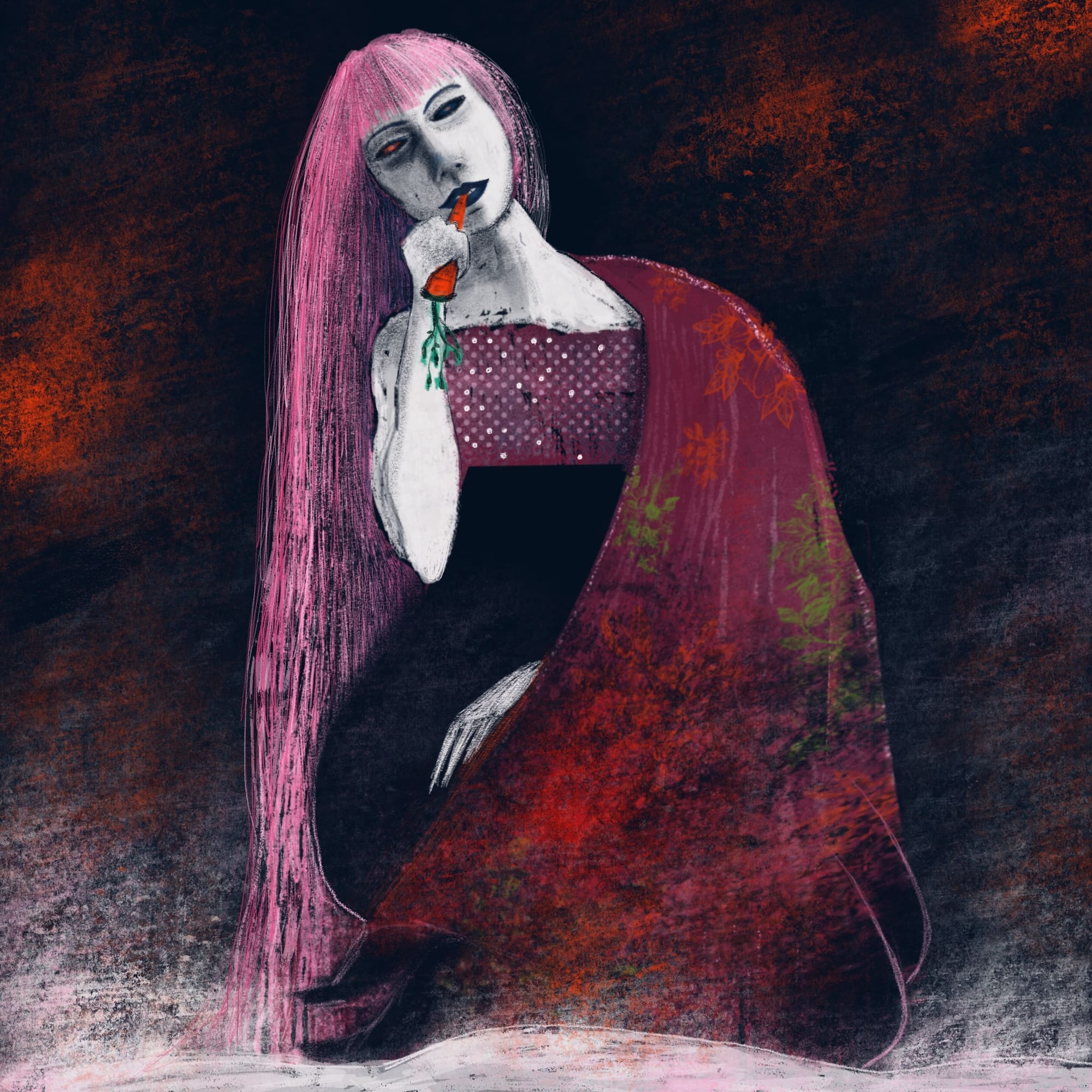 Mujer comiendo zanahoria