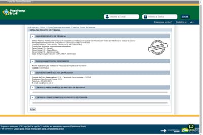 Aceite da Plataforma Brasil