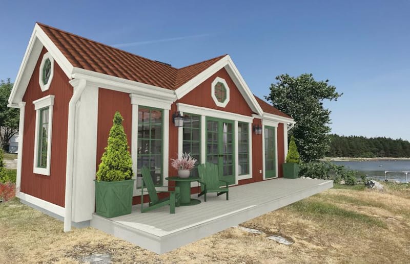 Exempel på fasadkulörer och takbeklädnader