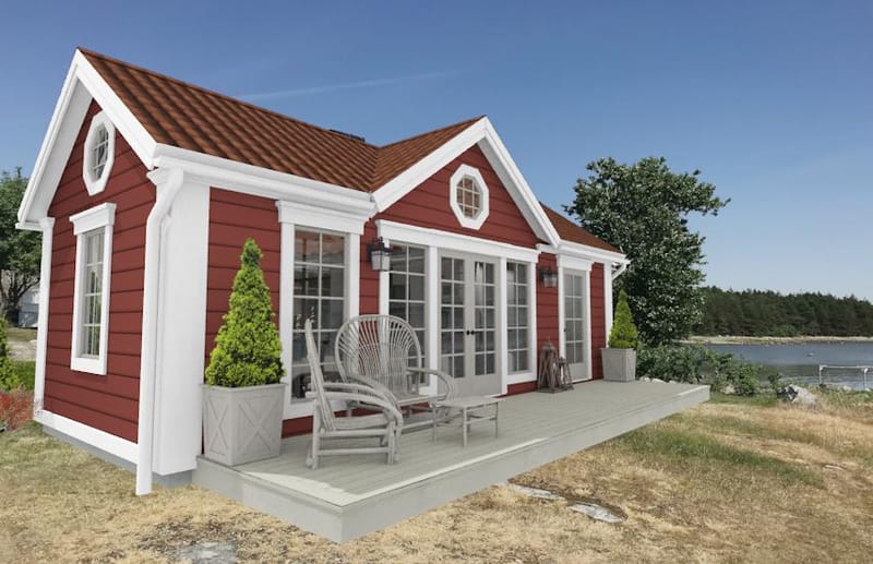 Exempel på fasadkulörer och takbeklädnader