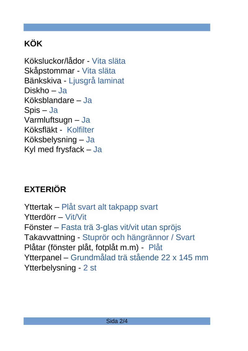 Vad som ingår i grundpriset