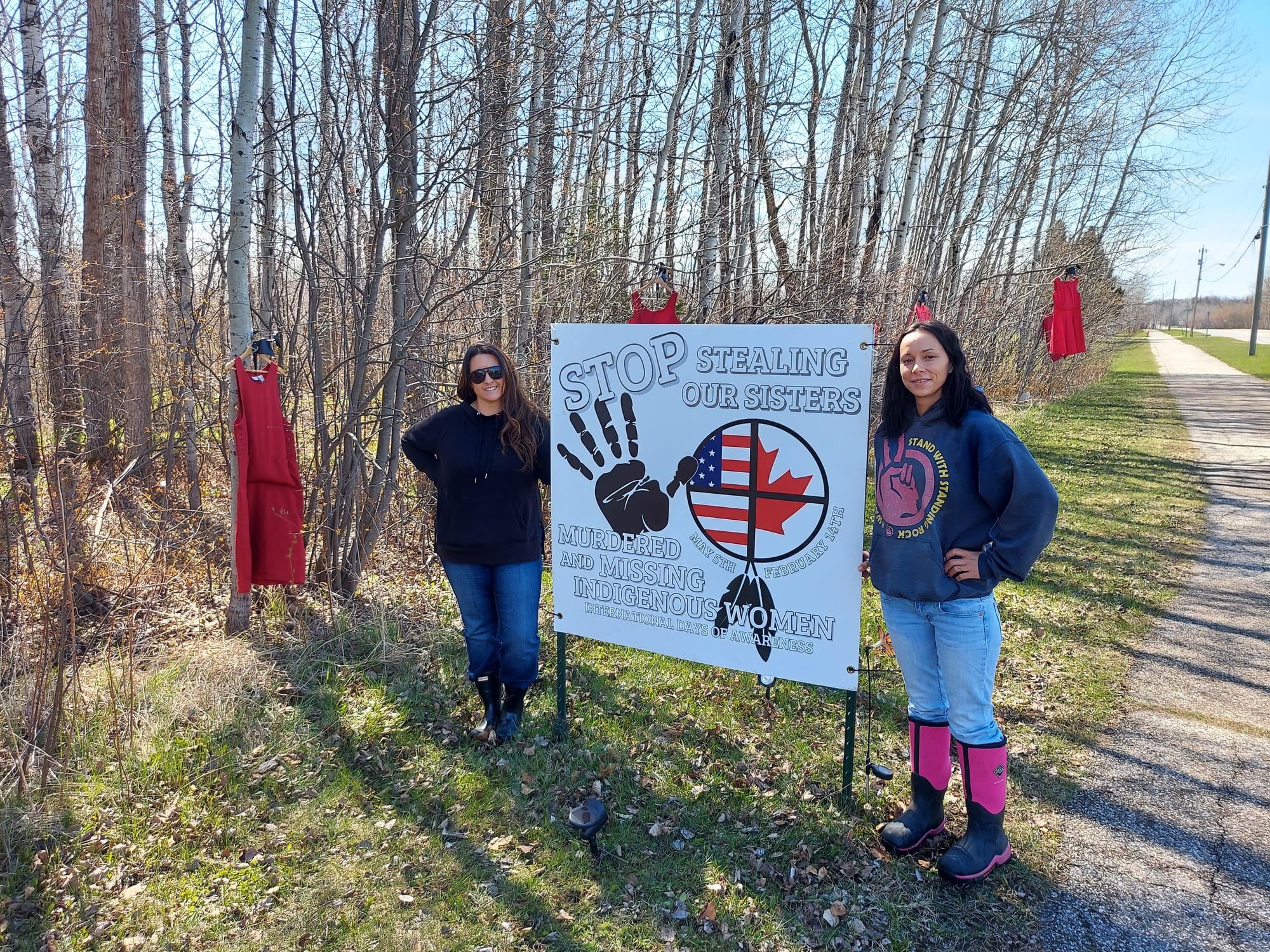 Jess and Ash with MMIW Display