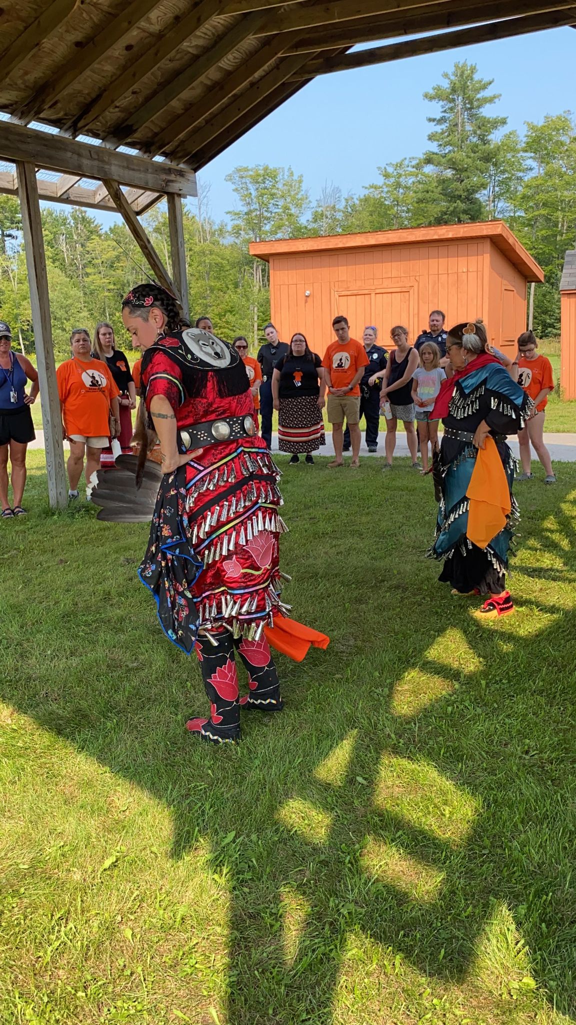 Beautiful Jingle Dress Dancers Chelsey Moon and Rita Boulley