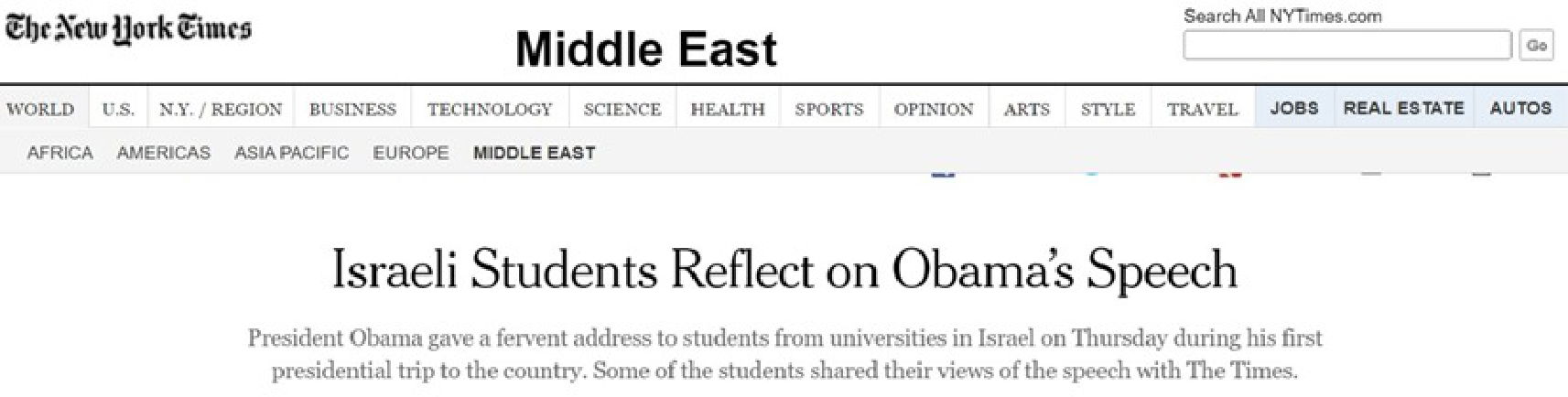 פרסום של עורך דין רון פיין, בעיתון הניו יורק טיימס