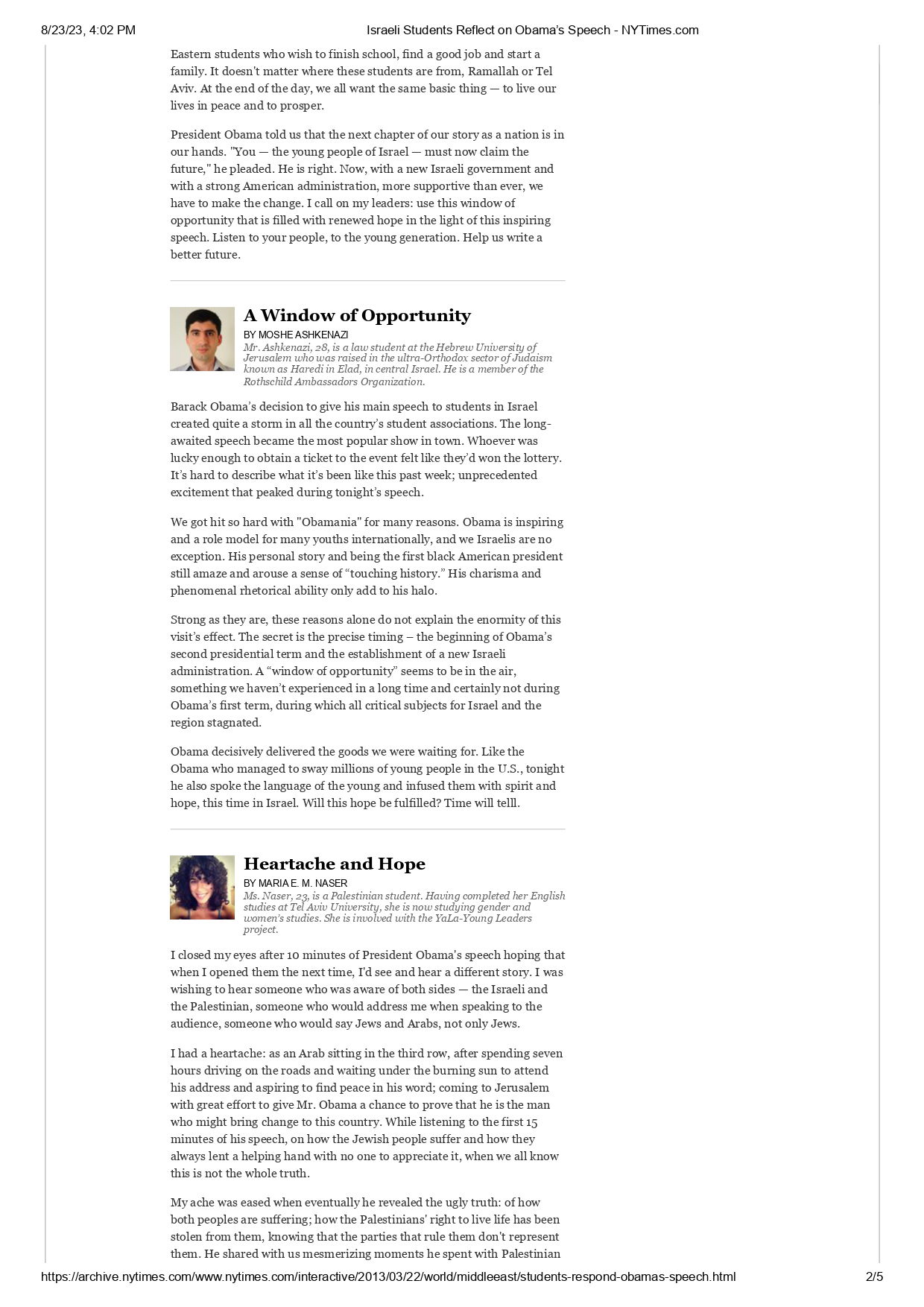 פרסום של עורך דין רון פיין, בעיתון הניו יורק טיימס