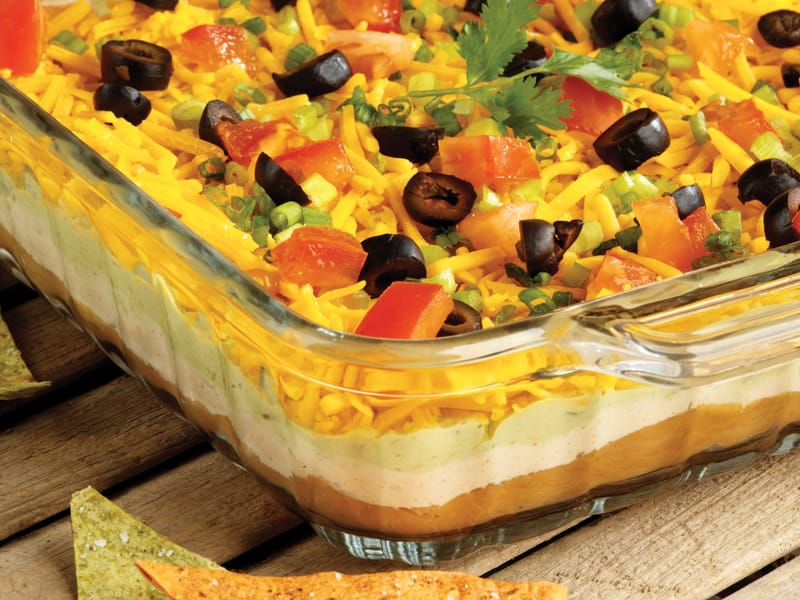 Layered Ranch Taco Dip and Chips