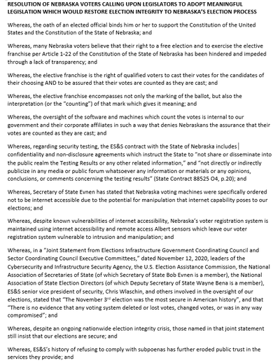 Election integrity resolution