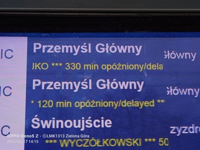 Bardzo duże opóźnienia pociągów