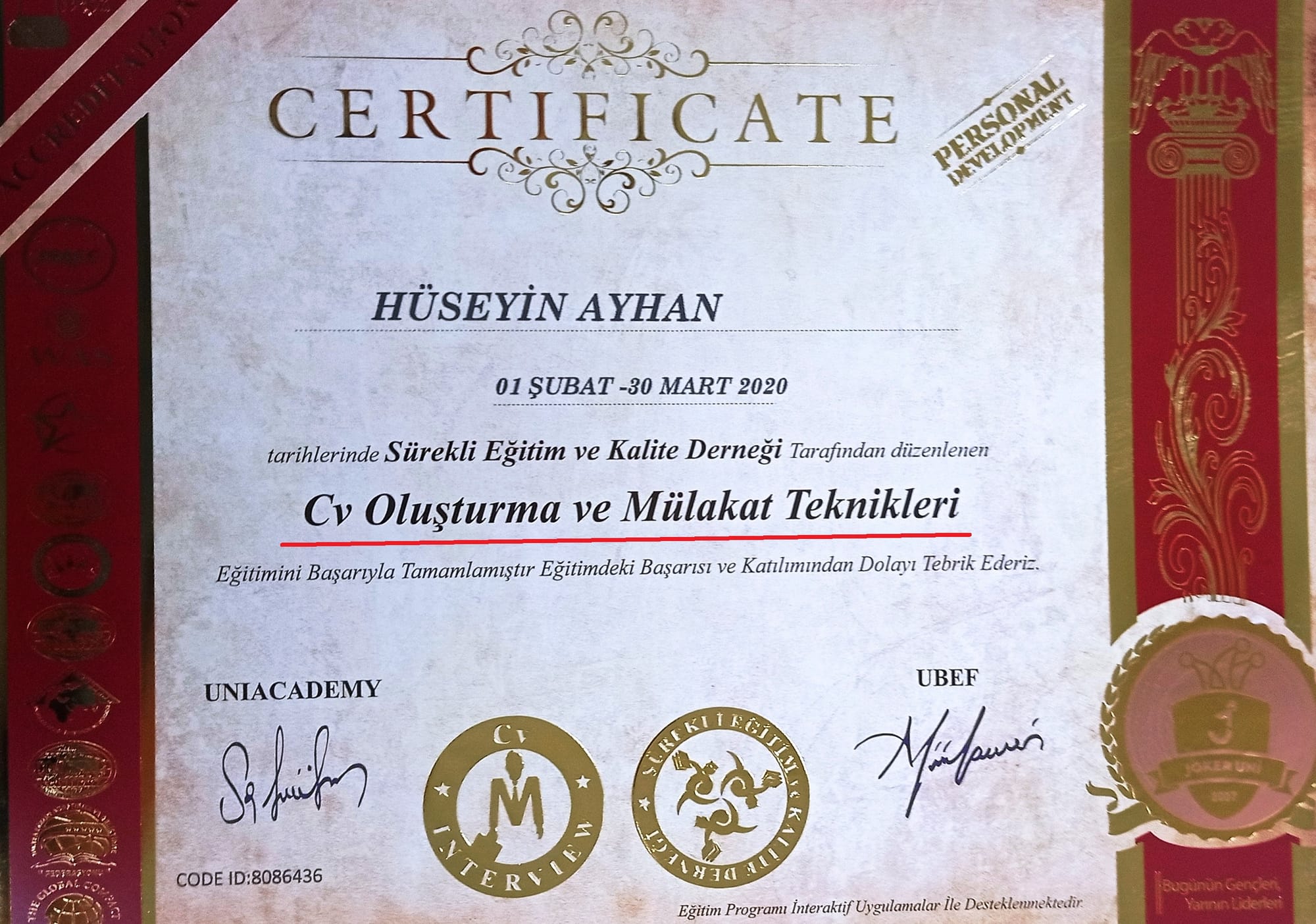 CV OLUŞTURMA VE MÜLAKAT TEKNİKLERİ