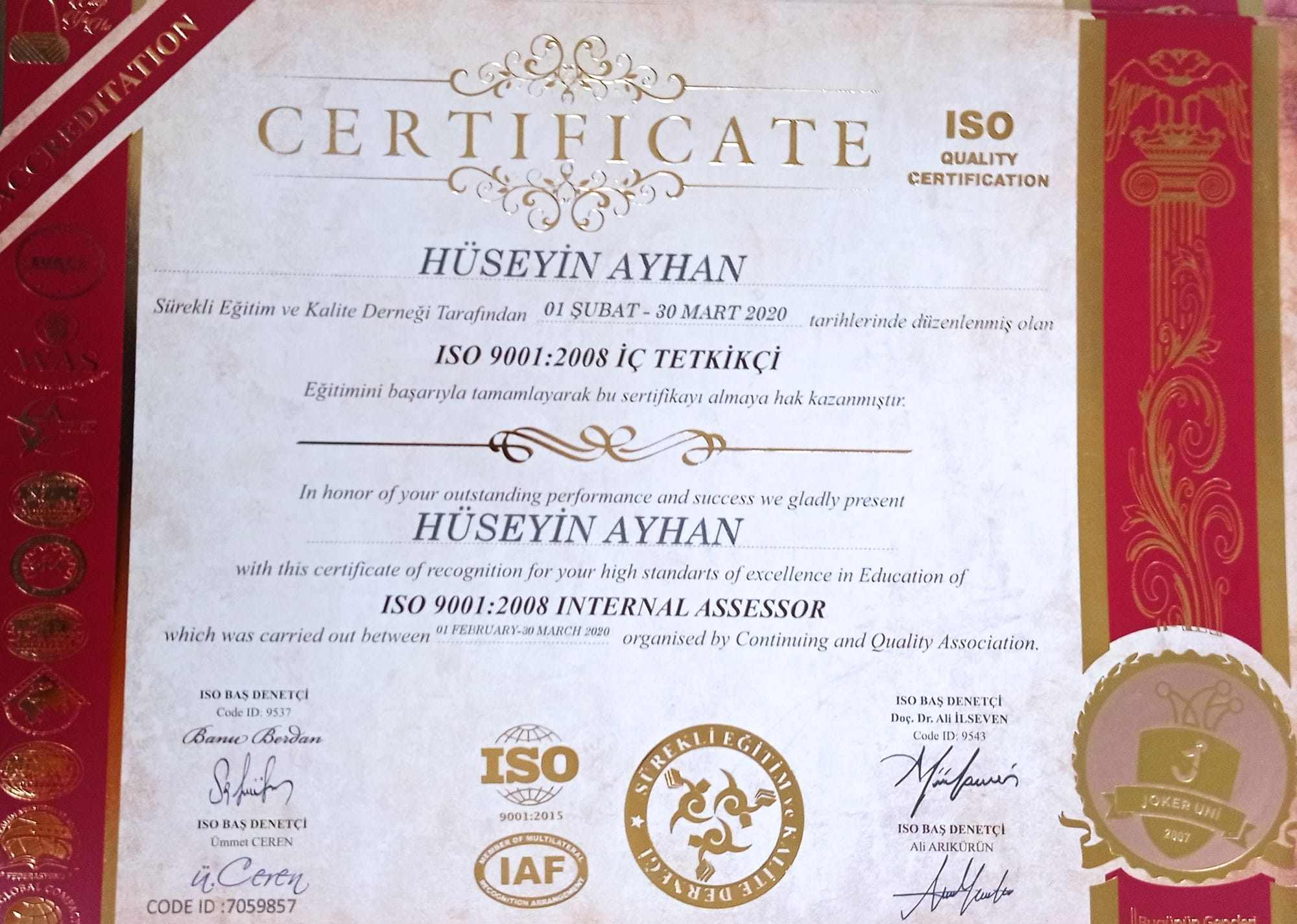 ISO 9001-2008 iç tetkik