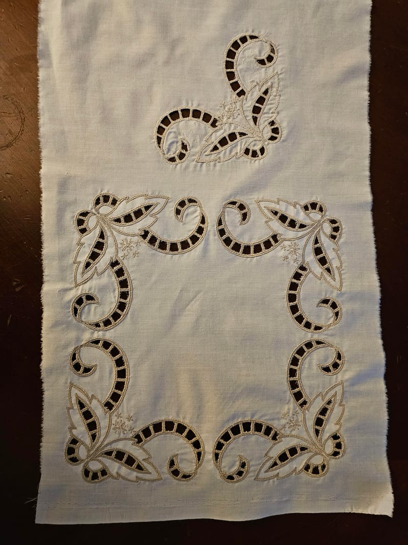 Embroidery NG Cutwork table runner