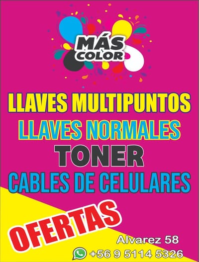 Mas Color Tintas Toner-Copias de Llaves