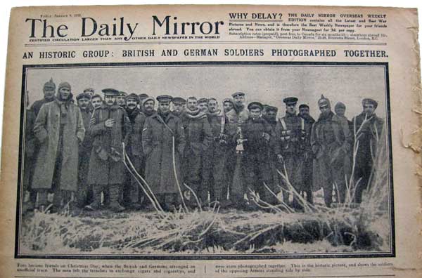 6. El Daily Mirror contando la noticia de la Tregua de 1914.