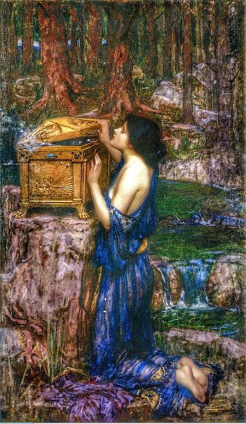 6. Pandora, John William Waterhouse (1896). Pre-Rafaelistas