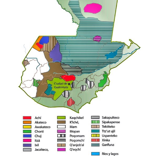 6. Mapa de las etnias de Guatemala