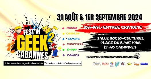 Fest'in Geek Cabannes 2 - Les 31/08 et 01/09/24