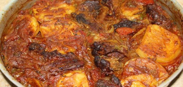 طاجن بطاطس باللحم