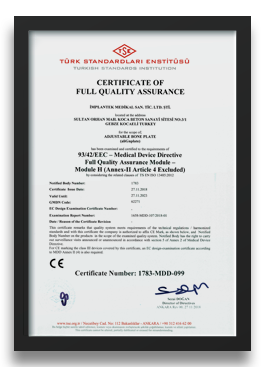 Certificate of Full Quality Assurance