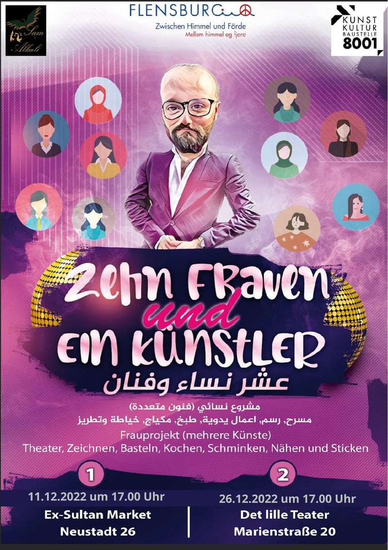 10 Frauen und ein Künstler-Theaterpädagoge Sameh Alkali