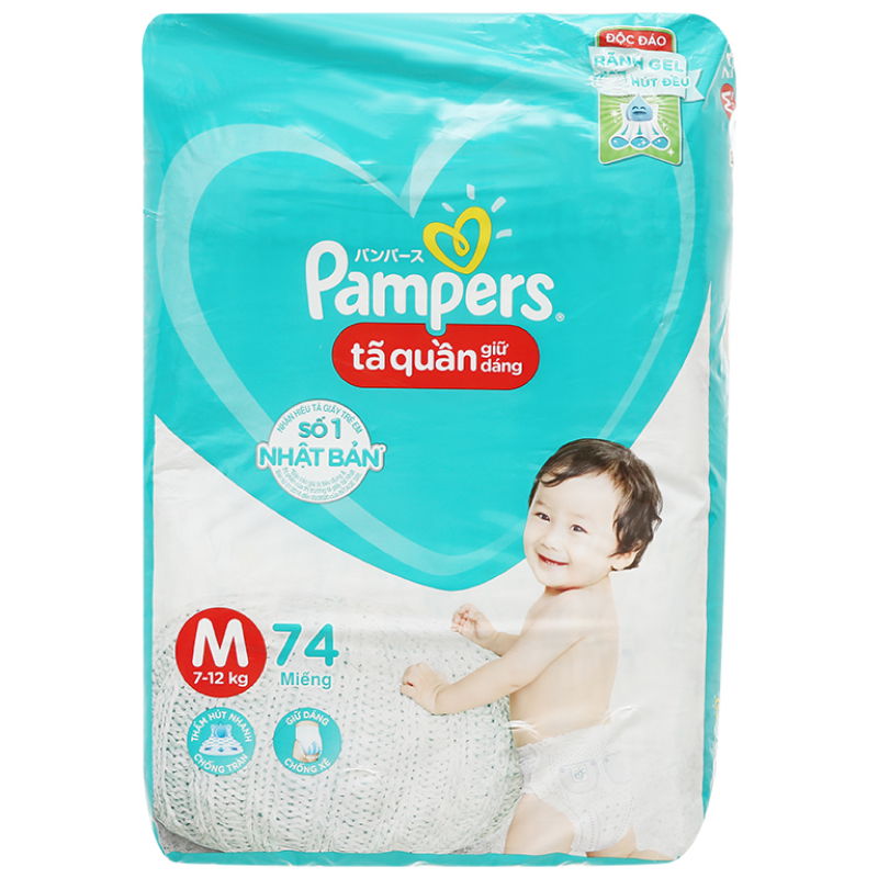 Tã quần Pampers Super Jumbo size M 74 miếng (cho bé 7 - 12kg)