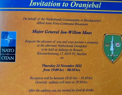 November 24, 2022 NATO JFC Oranjebal at Auberge de Rousch