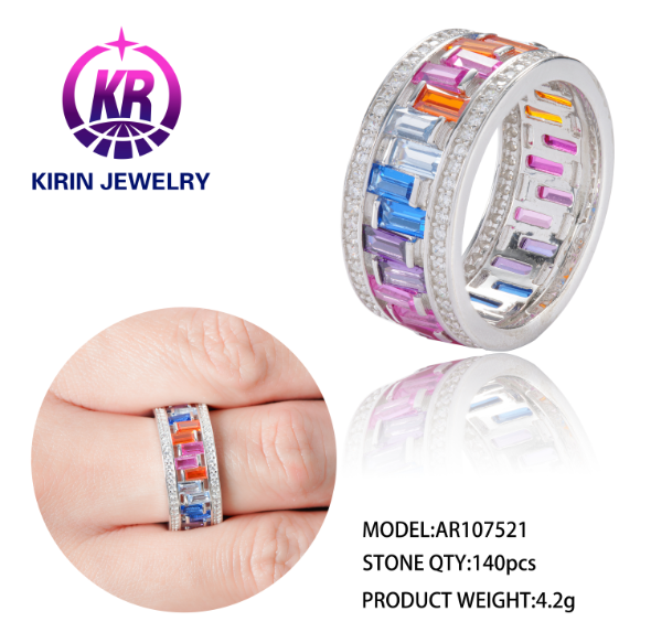 925 Sterling Silver Rainbow Ring