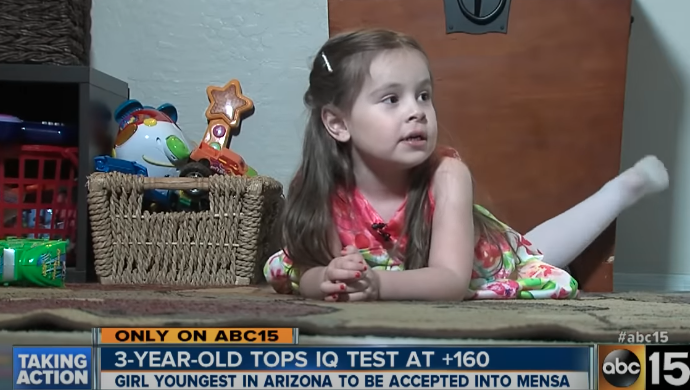3 year-old genius girl accepted into Mensa