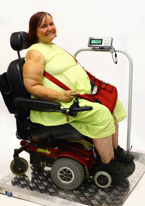 LWC-400K HEALTHCARE SCALE -- to weigh persons while seated in a Wheelchair or on a Mobility Scooter