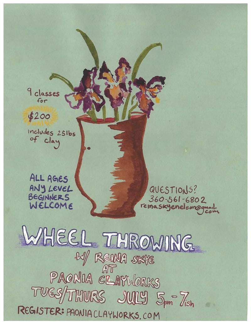 9 classes - Wheel Throwing Classes With Reina Skye