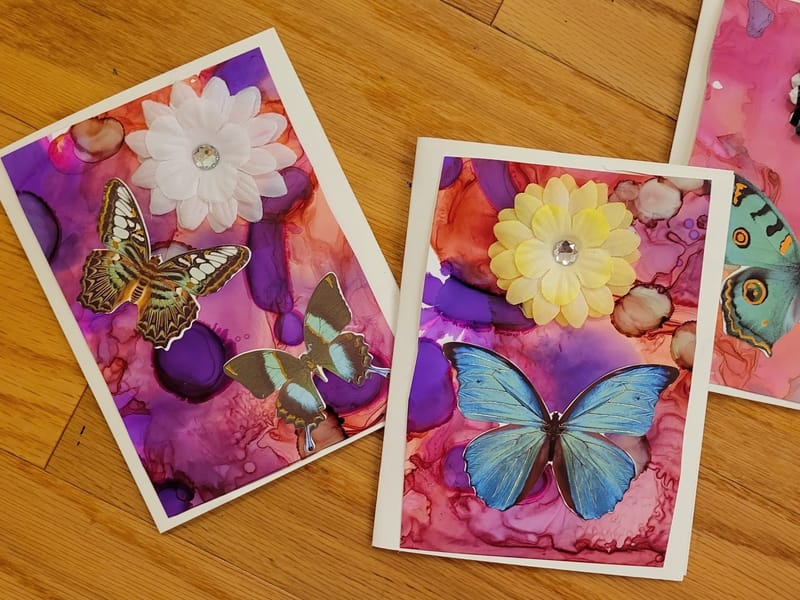 Valentine's day. Открытки спиртовыми чернилами