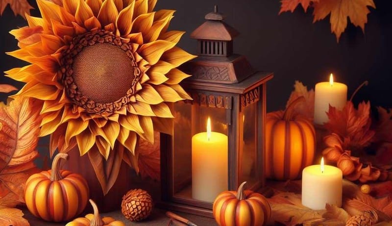 Листьев много не бывает!  "ДЕКУПАЖ вазочек-фонариков + ЛЕПКА подсолнухов". Для детей от 4 до 10 лет.