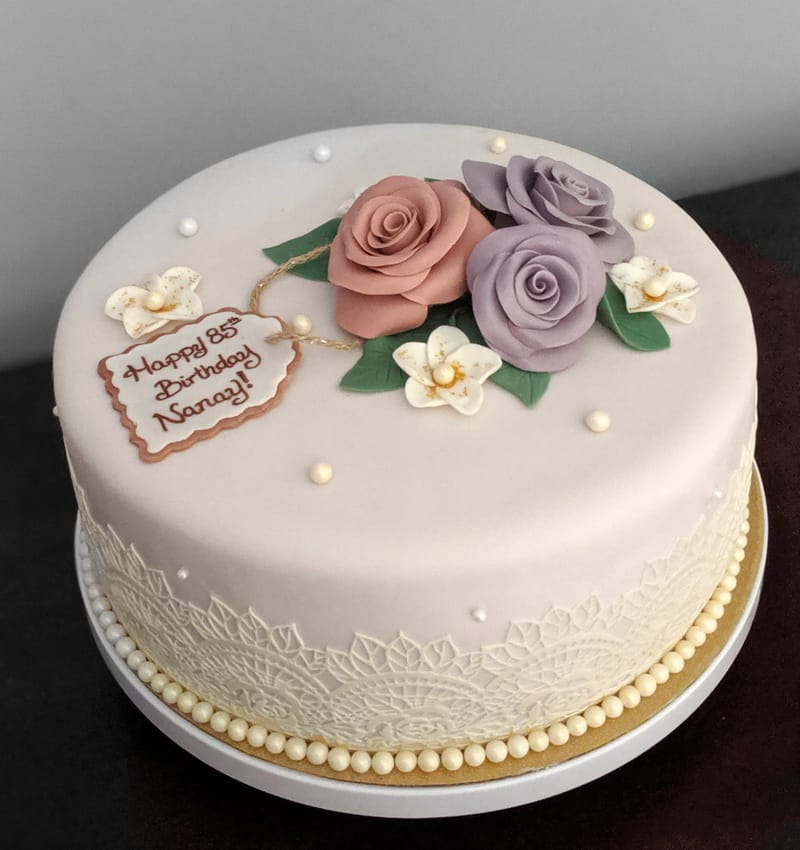 Vintage 85th Birthday Cake