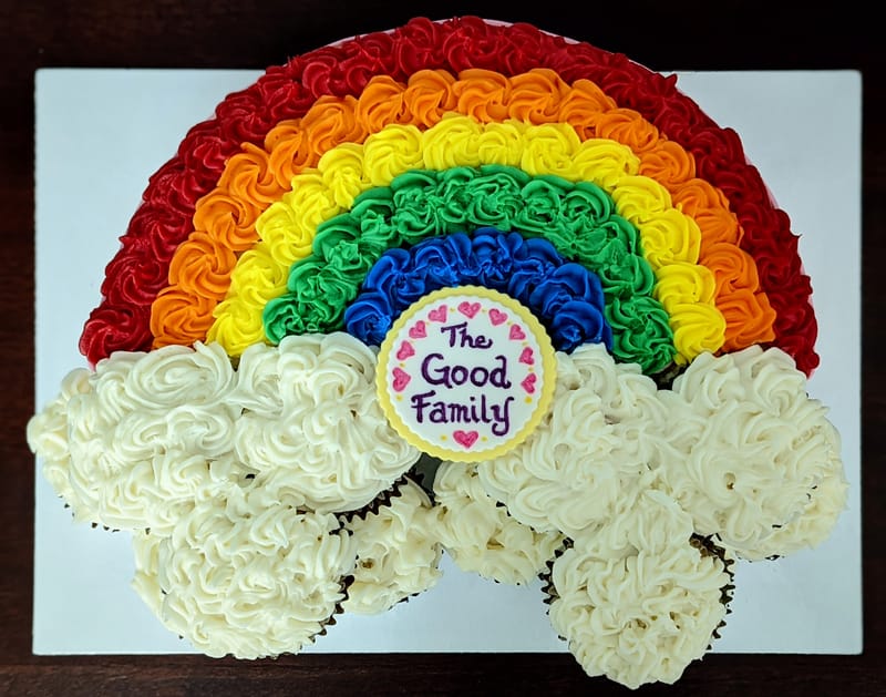 Rainbow Adoption Cake