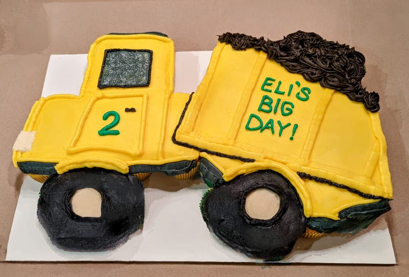 Dump Truck Pull Apart Cupcake Cake