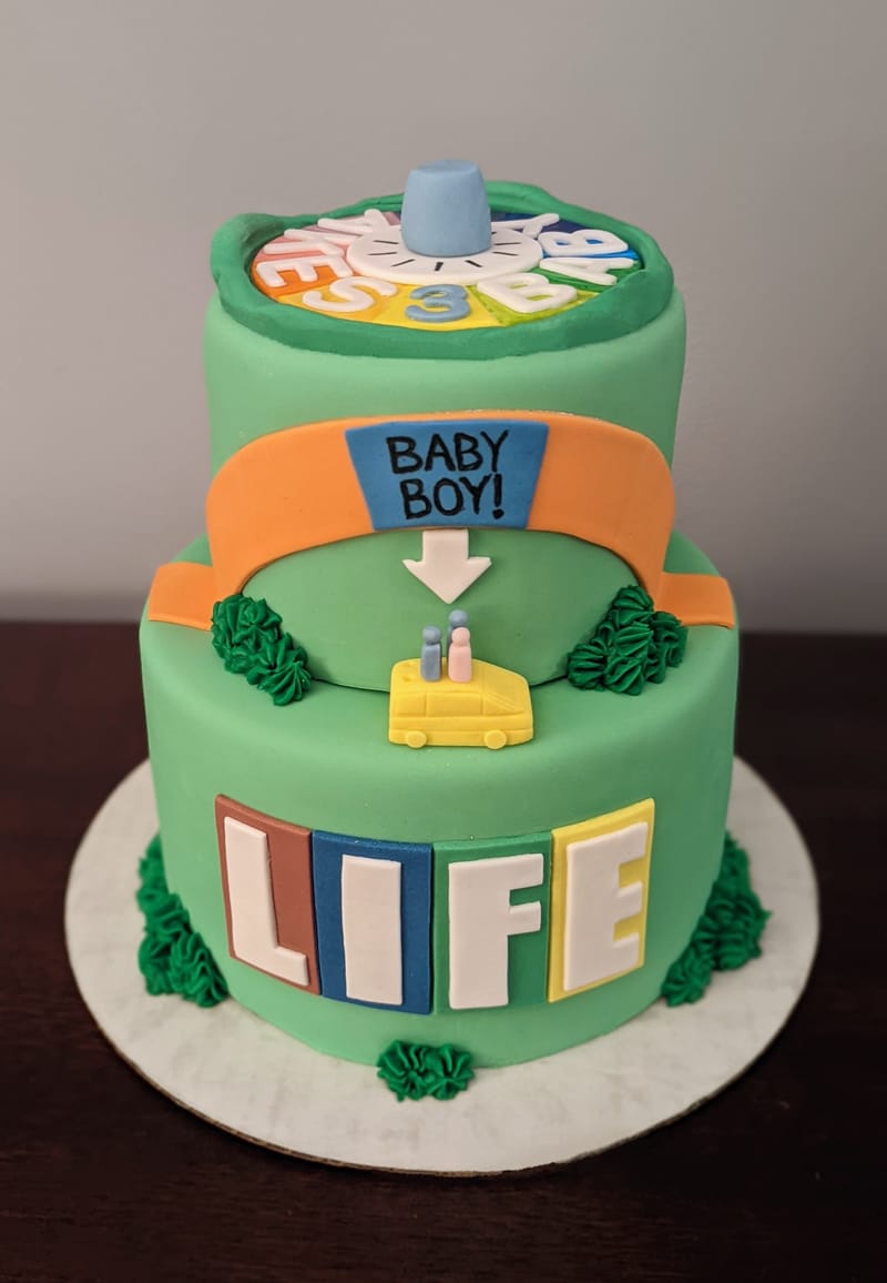 Game of Life Baby Shower Cake