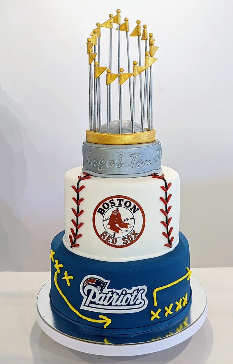 Red Sox/Patriots Bar Mitzvah Cake