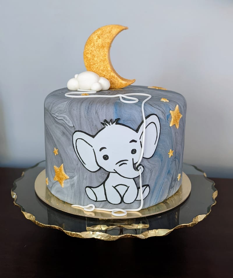 Painted Elephant Cake
