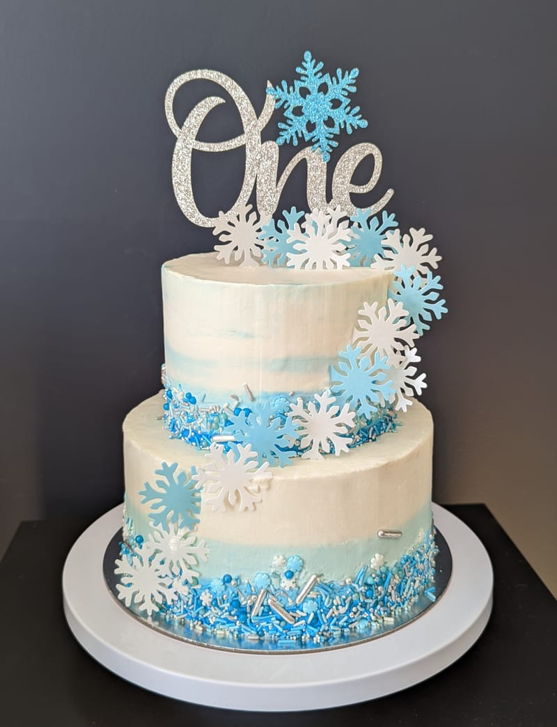 Snowflake Birthday Cake